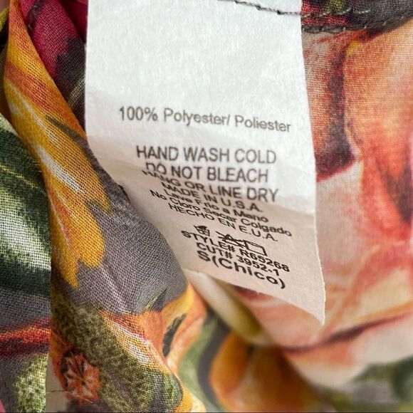 Rokoko by Dazz Sheer Floral Sleeveless Button Down Top S - Picture 5 of 5